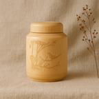 Round bamboo jar