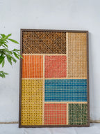 Handwoven Bamboo Wall Art – Colorful Wicker Panel for Modern Home Décor