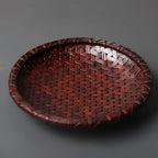Handwoven Bamboo Serving Tray – Natural Round Wicker Plate for Kitchen & Home