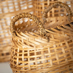 Handwoven Bamboo Storage Basket with Handles – Natural Organizer for Home