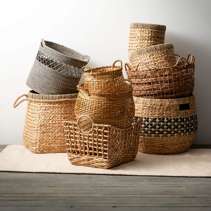 Handwoven Bamboo Storage Basket with Handles – Natural Organizer for Home