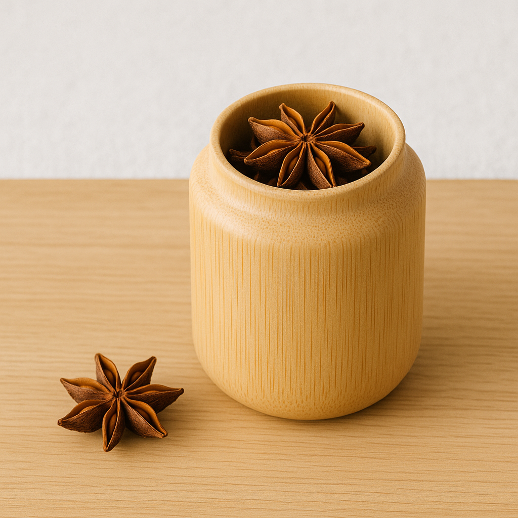 Round bamboo jar