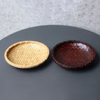 Handwoven Bamboo Serving Tray – Natural Round Wicker Plate for Kitchen & Home