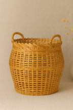 Handwoven Bamboo Storage Basket with Handles – Natural Organizer for Home